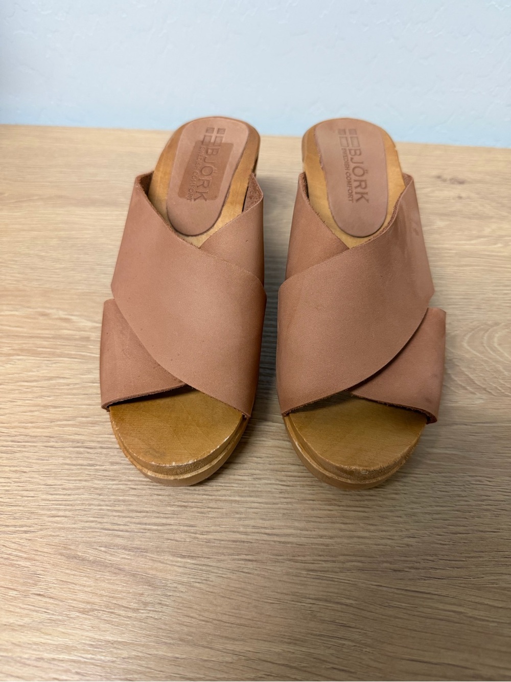 Bjork Rikke Swedish Wooden Clog Sandal - Size 38